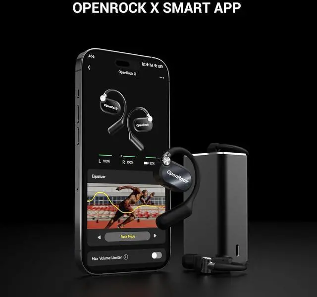 Alt view image 6 of 7 - X Open-Ear Headphones, Upgraded Silicone Earhooks, 48Hrs Playtime, Comfort and Fit, IPX5 Waterproof, ENC Microphone, Smart App, Bluetooth 5.3, Wireless Over-Ear Earbuds for Sports, Office