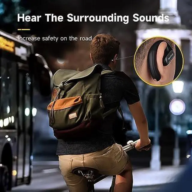 Alt view image 6 of 7 - Pro Open Ear Headphones,Bluetooth 5.2 Wireless Earbuds,46 Hours Playtime with Charging Case, Extra Deep Bass,IPX5 Waterproof,for Sports,Gaming,Office,Running,Cycling,Driving,Hiking