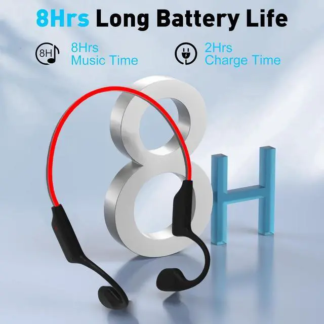 Alt view image 5 of 6 - Swimming Bone Conduction Headphones with Night Safety Light, IP68 Waterproof MP3 Mode Underwater Swimming Headphone,Wireless Night Running Sport Open Earphones Bluetooth 5.4 Earbuds for Marathon,Black