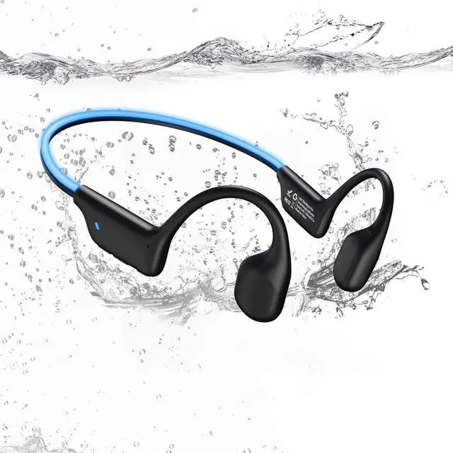 Main image of Swimming Bone Conduction Headphones with Night Safety Light, IP68 Waterproof MP3 Mode Underwater Swimming Headphone,Wireless Night Running Sport Open Earphones Bluetooth 5.4 Earbuds for Marathon,Black