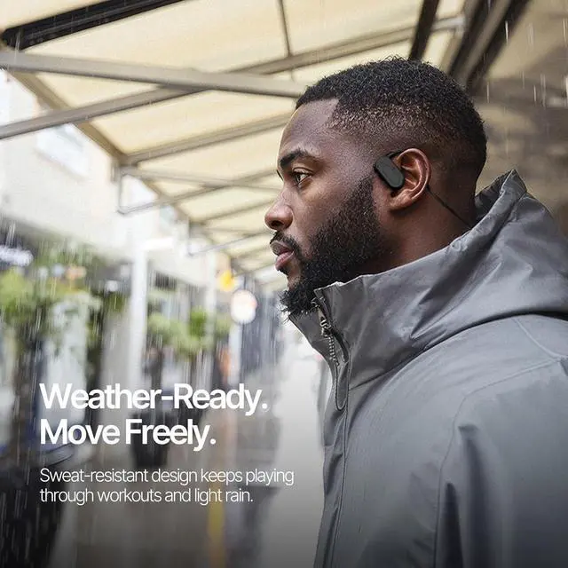 Alt view image 6 of 6 - Open Ear Bluetooth Headphones Air Conduction Neckband  ENC Clear Calls, All-Day Battery, Glasses-Friendly, Sweat-Resistant, Bluetooth 5.2 for Work & Sports