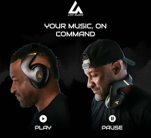 Alt view image 5 of 7 - LIVV PRO Sports Headphones Designed for Gym, Workout, Running - Comfortable, Ergonomic, Over Ear, Active Noise Cancelling, 5 Microphones, Wireless, 50 Hours Battery Life, Bluetooth 5.3, Matte Black