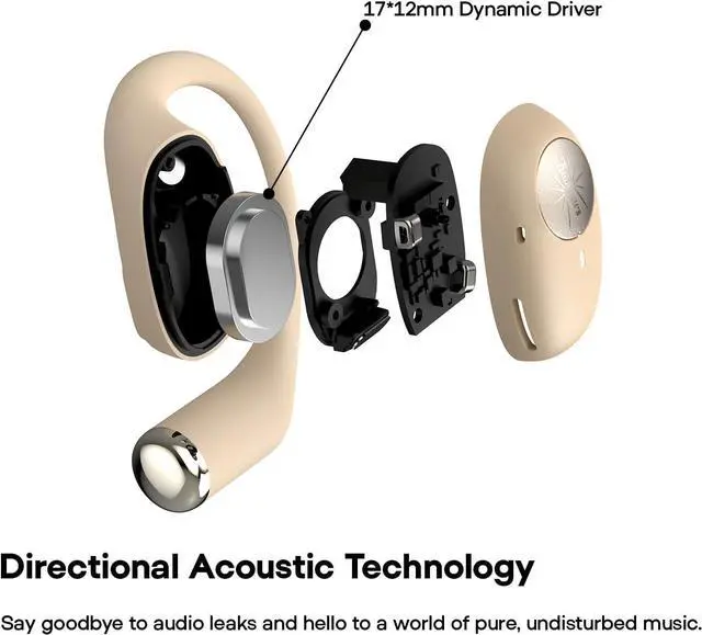 Alt view image 7 of 7 - Linsoul Kiwi Ears Spark OWS Open Ear Wireless Earbuds, Bluetooth 5.2 Gaming Earbuds, with Silicone Earhook, 21H Playtime, Wireless Charging for Sports Workout Running