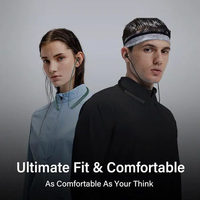 Alt view image 2 of 7 - Bluetooth Headphones Wireless Earbuds Neckband Headphones with mic Noise Cancelling Wireless Headset 400 Hours Standby time for Sports