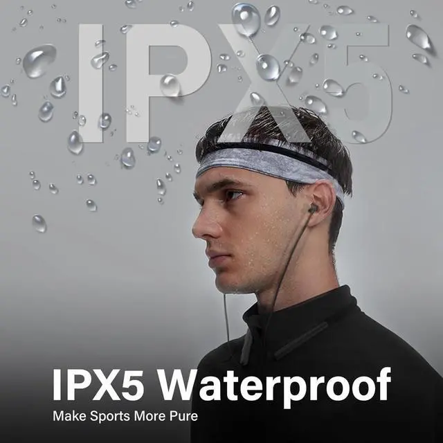 Alt view image 4 of 7 - Bluetooth Headphones Wireless Earbuds Neckband Headphones with mic Noise Cancelling Wireless Headset 400 Hours Standby time for Sports