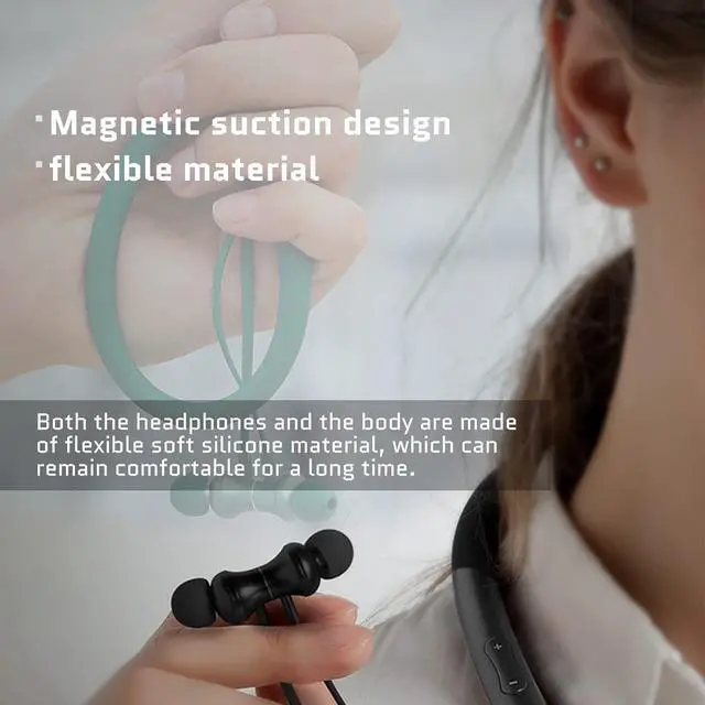 Alt view image 5 of 7 - Bluetooth Headphones Wireless Earbuds Neckband Headphones with mic Noise Cancelling Wireless Headset 400 Hours Standby time for Sports