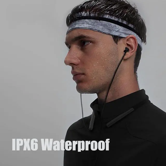 Alt view image 2 of 7 - Bluetooth Headphones Wireless Earbuds Neckband with mic Noise Cancelling Wireless Headset 400 Hours Standby time for Sports, Dark Black