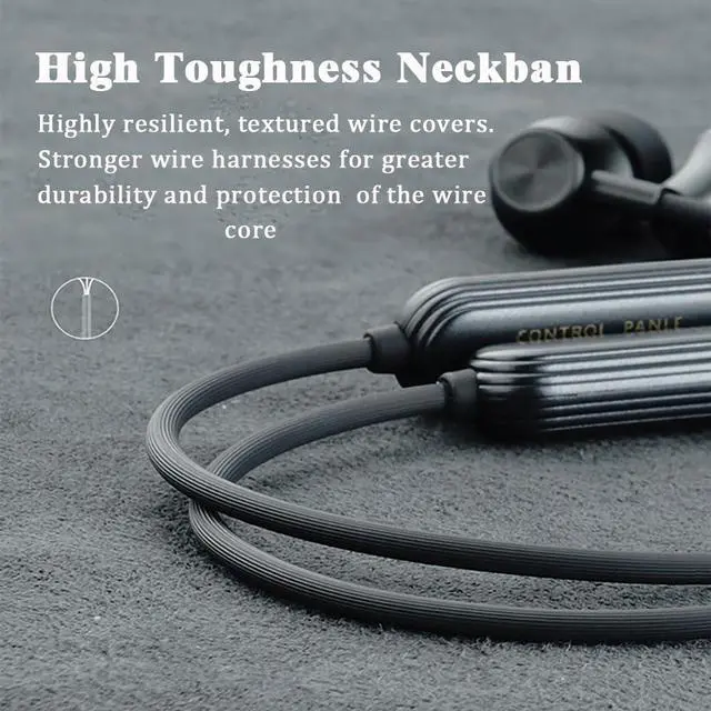 Alt view image 3 of 6 - Neckband Bluetooth Headphones 9D Surround Sound HiFi Stereo Neck Hanging Noise Reduction in-Ear Wireless Earbuds 8 H Music Time IPX6 Waterproof Ultra-Lightweight Comfort for Sports/Office