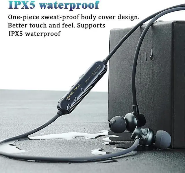 Alt view image 2 of 6 - Neckband Bluetooth Headphones 9D Surround Sound HiFi Stereo Neck Hanging Noise Reduction in-Ear Wireless Earbuds 8 H Music Time IPX6 Waterproof Ultra-Lightweight Comfort for Sports/Office