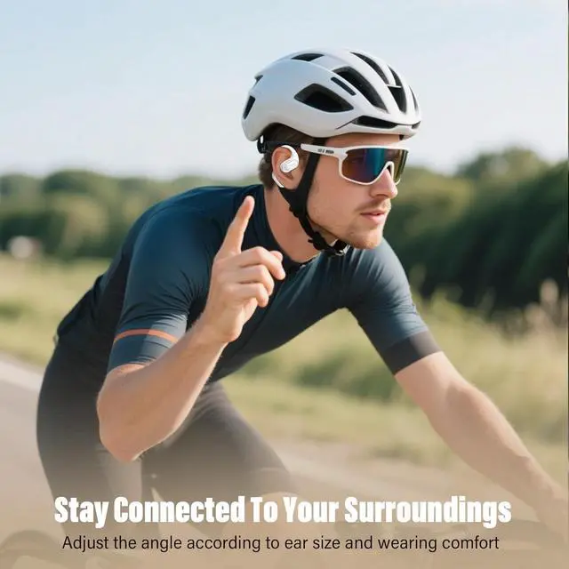 Alt view image 6 of 7 - Open Ear Headphones, Bluetooth 5.4 Headphones Sports, Premium Sound with HD Mic Wireless Earbuds, 48H Playtime LED Power Display Ear Buds, IPX7 Lightweight Comfort Earphones for Running, White