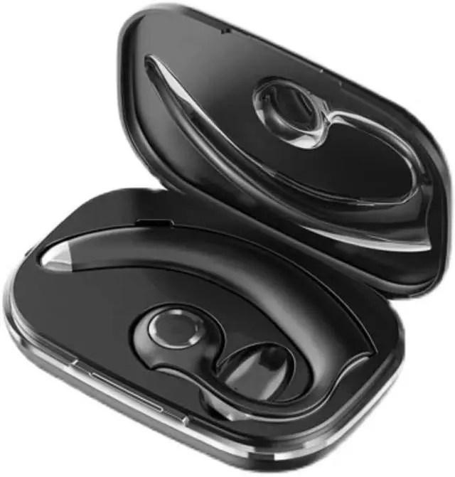 Main image of Single-Ear Via Bluetooth Wireless Open Ear Air Conduction Headphones, 42H Playtime Wireless Earbuds, Ergonomic Ear Hooks, Snug Fit for Workout Driving Walking with iPhone Android, Black