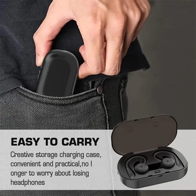 Alt view image 6 of 7 - 20 Hours Play time Swimming Waterproof Bluetooth Earphone Dual Wear Style Sport Wireless Headset TWS Ipx7 Earbuds Stereo (Black)