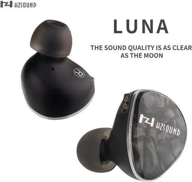 Alt view image 2 of 7 - Kinboofi HZSOUND Luna in Ear Monitor Headphons for Singers, HiFi Quality Wired Earbuds No Micphone, Sport Noise Isolation Wried Headphone with Detachaable 2pin Cable for Audiophile Musician