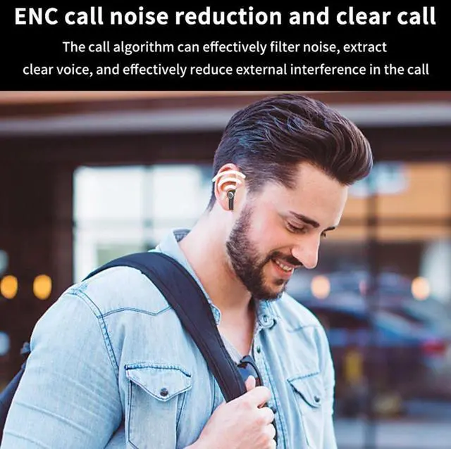 Alt view image 6 of 7 - Bluetooth 5.3 Neckband Headphones Wireless Sports Earbuds,ANC Active Noise Cancellation & ENC Call Noise Cancellation,(2-in-1 Earbuds and Neckband Earphones) 8H Playtime for Working,White