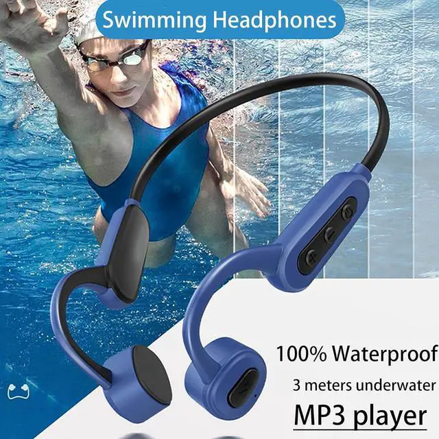 Alt view image 7 of 7 - Bone Conduction Headphones Waterproof Headphones for Swimming - Bluetooth MP3 Player Wireless IPX8 Sport Earphones Open Ear 16GB with Mic Noise Cancelling for Running Diving Underwater Gym Spa