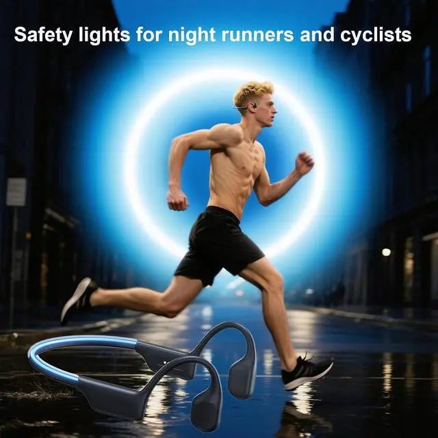 Alt view image 2 of 7 - Waterproof Bone Conduction Headphones for Swimming Wireless Bluetooth Bone Conduction Earbuds Open Ear Headphones Out of Ear Wireless Bluetooth