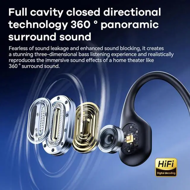 Alt view image 5 of 7 - Waterproof Bone Conduction Headphones for Swimming Wireless Bluetooth Bone Conduction Earbuds Open Ear Headphones Out of Ear Wireless Bluetooth