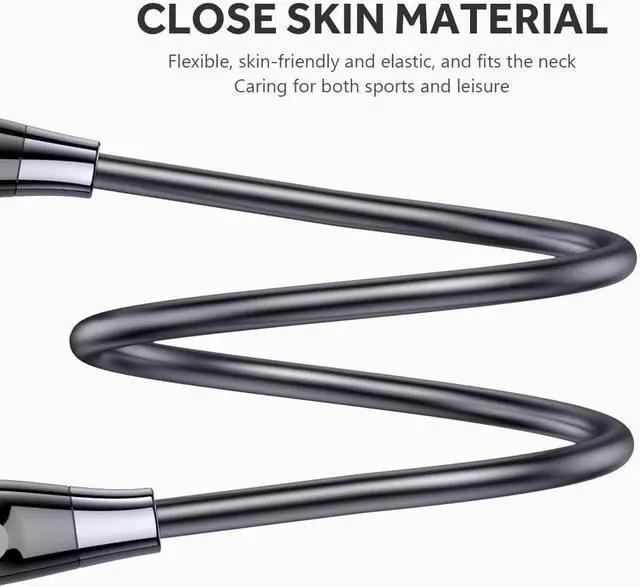 Alt view image 6 of 7 - Neckband Bluetooth Headphones Headset with 100H Playtime,Sports Waterproof Earphones with Durability,Noise Cancelling with Mic,1000mAh Battery,Support TF Card Playback,White-Full in-Ear