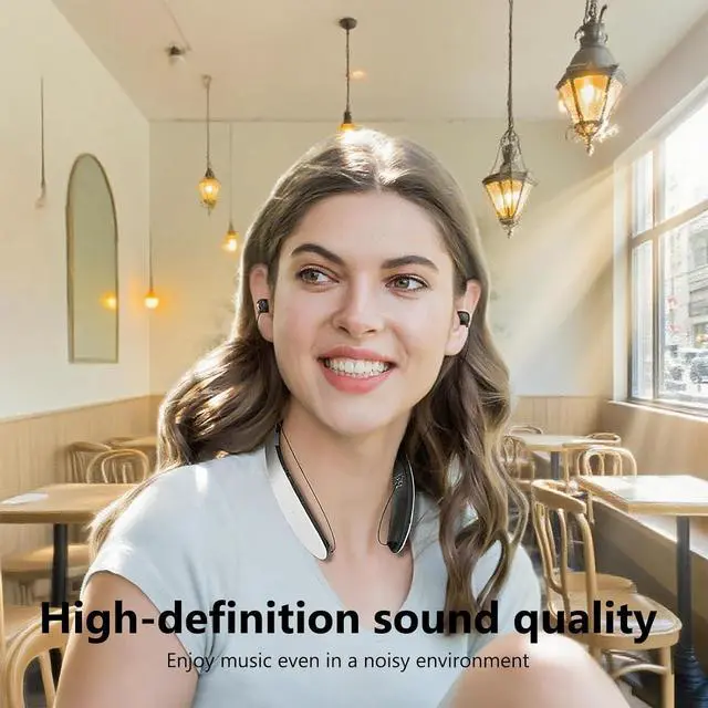 Alt view image 5 of 7 - Neckband Bluetooth Headphones Retractable Wireless Earbuds Bluetooth 5.0 with Magnetic Design and Foldable for Sports Workout Running