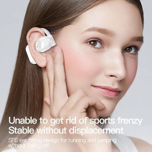 Alt view image 2 of 7 - Wireless Earbud Open Ear Earbud with Ear Hooks Bluetooth 5.3 Open Ear Headphone with IPX5 Waterproof for Sport Bluetooth Headset with Microphone for Cell Phone (Single Ear)