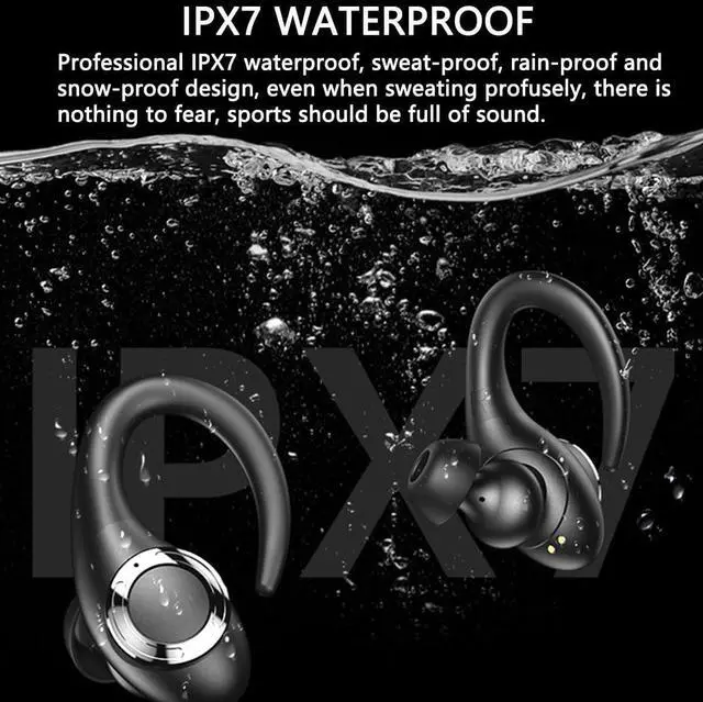 Alt view image 4 of 7 - Wireless Earbuds Bluetooth 5.3 Headphones, in-Ear Earphones with LED Display Noise Cancelling Earphones,IPX7 Waterproof Earphones with Mic & Earhook in Ear Headsets for TV Phone Workout Running
