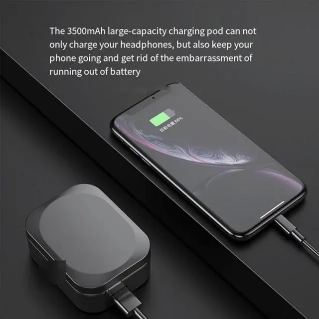 Alt view image 7 of 7 - Wireless Earbuds Bluetooth 5.3 Headphones, in-Ear Earphones with LED Display Noise Cancelling Earphones,IPX7 Waterproof Earphones with Mic & Earhook in Ear Headsets for TV Phone Workout Running