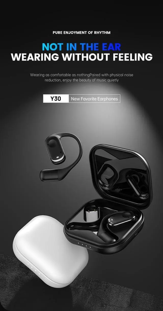 Alt view image 4 of 7 - Open Ear Buds Wireless Bluetooth 5.3 Earbuds Wireless Earbuds with Earhooks Open Ear Wireless Headphones Earphones Wireless with Earhooks Sport Earbuds Wireless with Earhooks for Running Walking