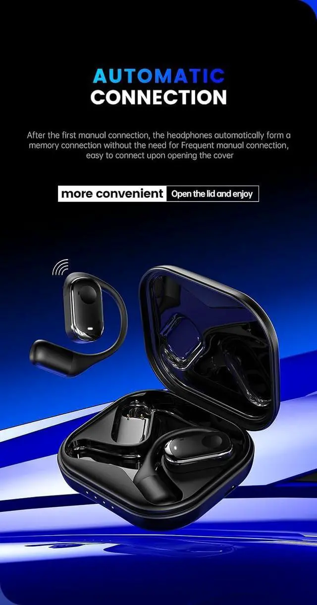 Alt view image 3 of 7 - Open Ear Buds Wireless Bluetooth 5.3 Earbuds Wireless Earbuds with Earhooks Open Ear Wireless Headphones Earphones Wireless with Earhooks Sport Earbuds Wireless with Earhooks for Running Walking