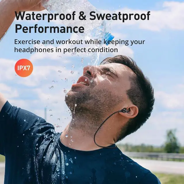 Alt view image 4 of 7 - Wireless Headphones, Bluetooth 5.2 Stereo aptX Wireless Earbuds Bass Bluetooth Earbuds Bulit-in Mic with 16H Playtime, Magnetic, IPX7 Waterproof Perfect for Sport, Gym