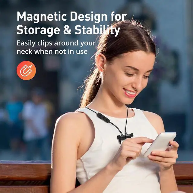 Alt view image 5 of 7 - Wireless Headphones, Bluetooth 5.2 Stereo aptX Wireless Earbuds Bass Bluetooth Earbuds Bulit-in Mic with 16H Playtime, Magnetic, IPX7 Waterproof Perfect for Sport, Gym