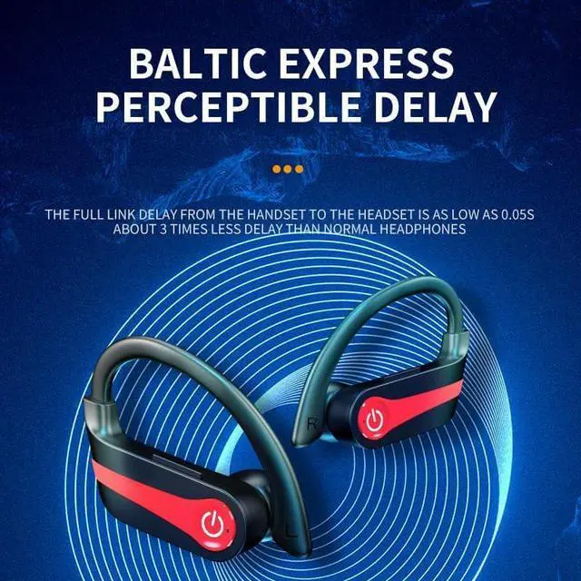 Alt view image 4 of 7 - Bluetooth Headphones Wireless Earbuds 20Hrs Playback in Ear Buds Power Display with ENC Noise Canceling Mic, Last Long,Over-Ear Stereo Bass Earphones with Earhooks for Sports/Workout/Running