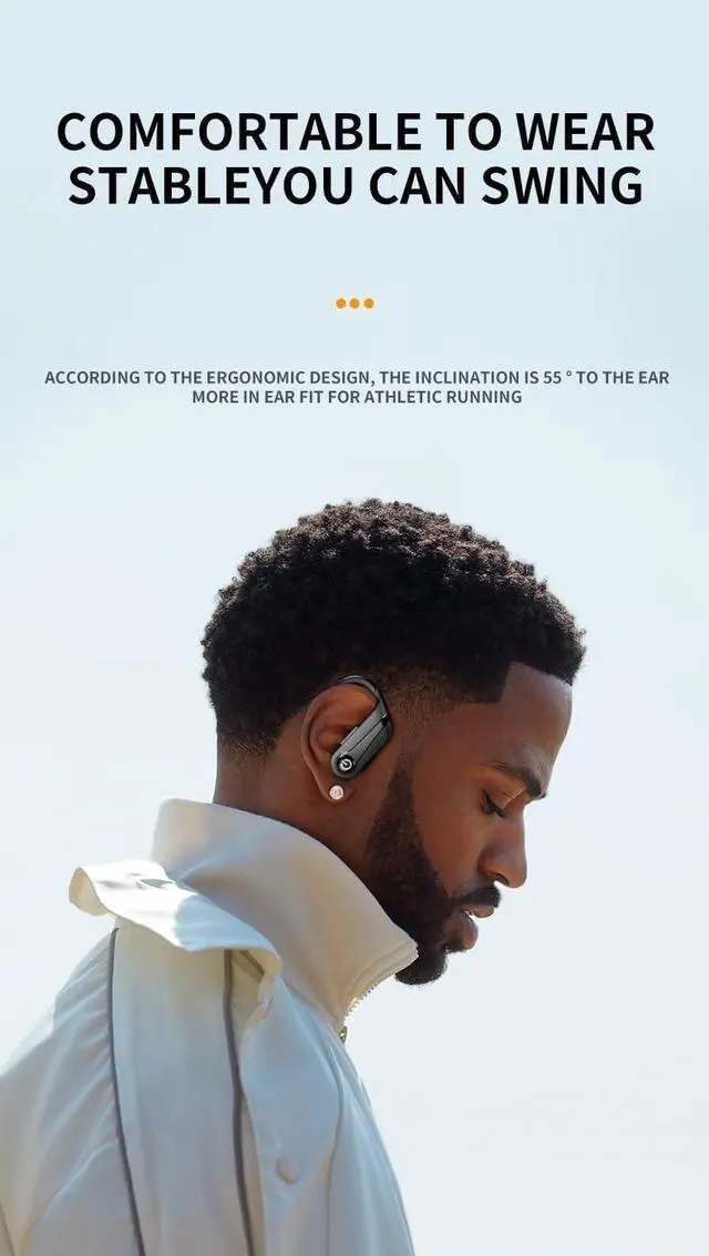 Alt view image 7 of 7 - Bluetooth Headphones Wireless Earbuds 20Hrs Playback in Ear Buds Power Display with ENC Noise Canceling Mic, Last Long,Over-Ear Stereo Bass Earphones with Earhooks for Sports/Workout/Running