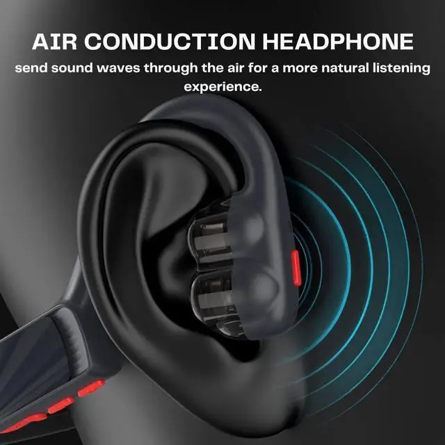 Alt view image 3 of 7 - Open Ear Headphones Wireless Bluetooth, 4-Speakers Open Air Conduction Headsets,IPX6 Warterproof Conducting Earphones with Microphone,8 Hours Playtime for Cycling, Driving, Sports, Gym, Hiking White