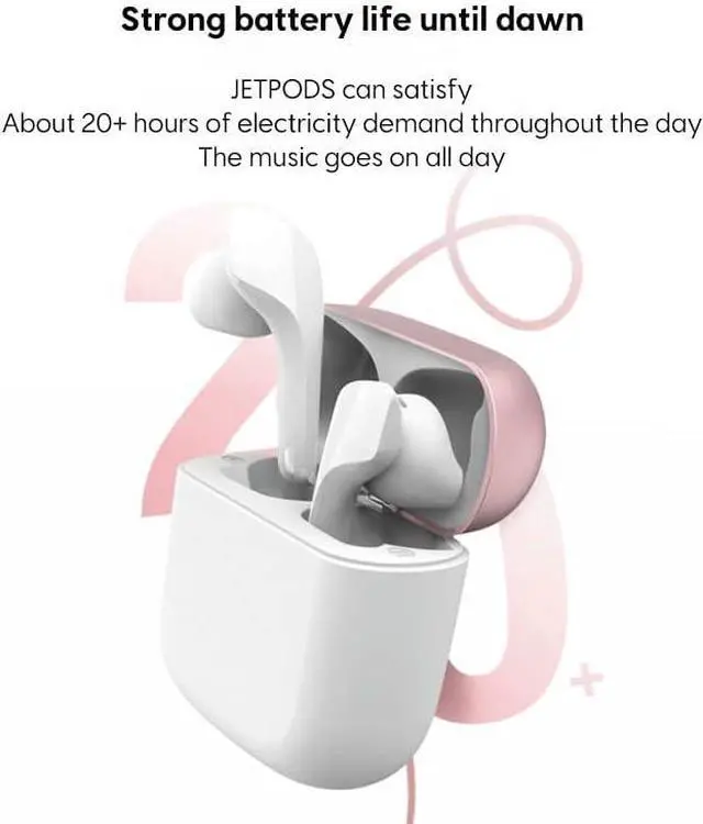 Alt view image 6 of 7 - Sabbat JetPods Wireless Bluetooth 5.2 Headset 2023 Sound Quality Sports in-Ear Suitable for iOS and Android(Ivory White)
