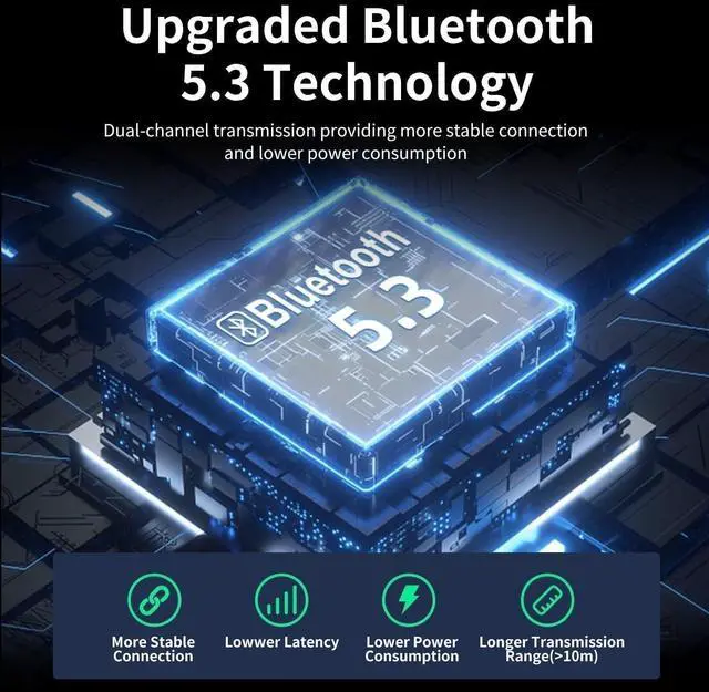 Alt view image 5 of 7 - Open Ear Bone Conduction Earbuds Wireless Clip On Headphones with Digital Display Charging Case with Ear Hook Built-in Mic IPX7 Waterproof Bluetooth 5.3 Sport Earphones for Running Fitness 5