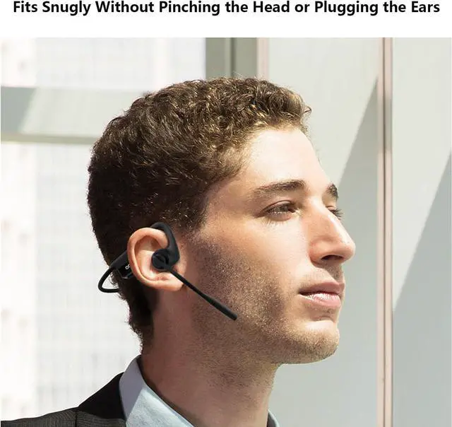 Alt view image 3 of 6 - Morereinforced Bluetooth Headset, Noise Open Air Conduction Wireless Bluetooth Headset with Microphone, Bluetooth 5.3 Air Open Ear Trucker Headset, For Work Call Driving Sports (Bluetooth 5.3)