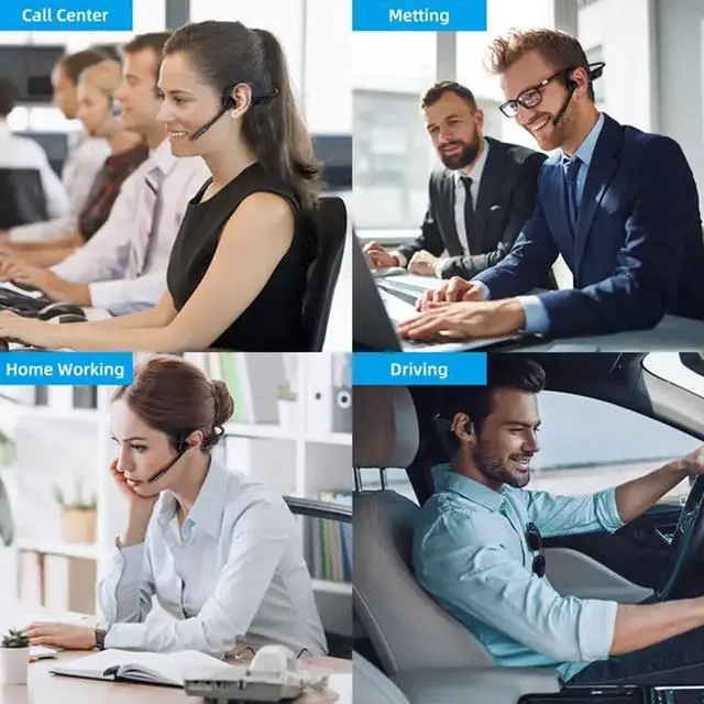 Alt view image 4 of 6 - Morereinforced Bluetooth Headset, Noise Open Air Conduction Wireless Bluetooth Headset with Microphone, Bluetooth 5.3 Air Open Ear Trucker Headset, For Work Call Driving Sports (Bluetooth 5.3)