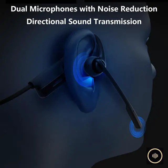 Alt view image 5 of 6 - Morereinforced Bluetooth Headset, Noise Open Air Conduction Wireless Bluetooth Headset with Microphone, Bluetooth 5.3 Air Open Ear Trucker Headset, For Work Call Driving Sports (Bluetooth 5.3)
