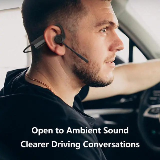 Alt view image 6 of 6 - Morereinforced Bluetooth Headset, Noise Open Air Conduction Wireless Bluetooth Headset with Microphone, Bluetooth 5.3 Air Open Ear Trucker Headset, For Work Call Driving Sports (Bluetooth 5.3)
