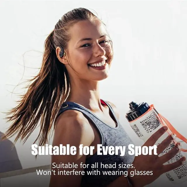 Alt view image 5 of 7 - Open Ear Headphones with Charge case, Over Ear Headphones Bluetooth 5.3 earpiece Wireless Earbuds for Music and Sports, 360° Twist Hand Free Bluetooth Headset