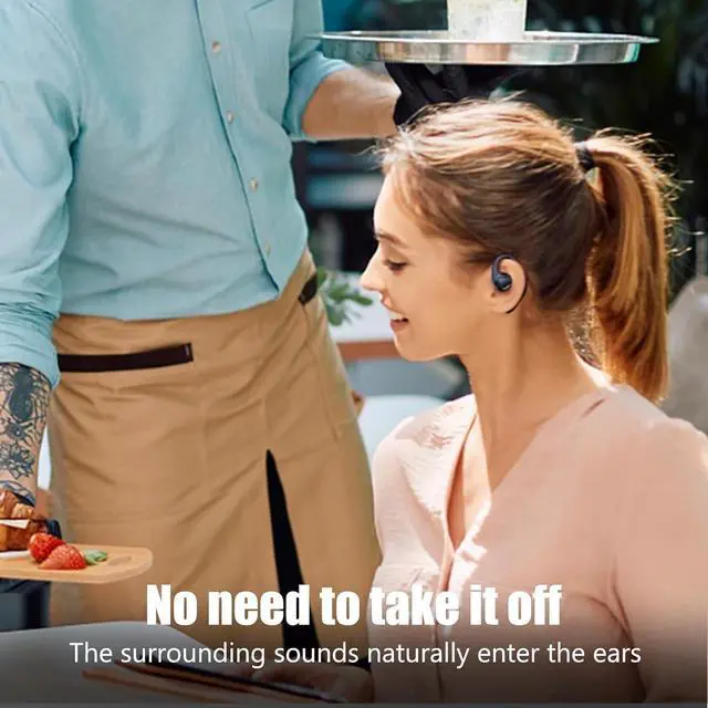 Alt view image 7 of 7 - Open Ear Headphones with Charge case, Over Ear Headphones Bluetooth 5.3 earpiece Wireless Earbuds for Music and Sports, 360° Twist Hand Free Bluetooth Headset