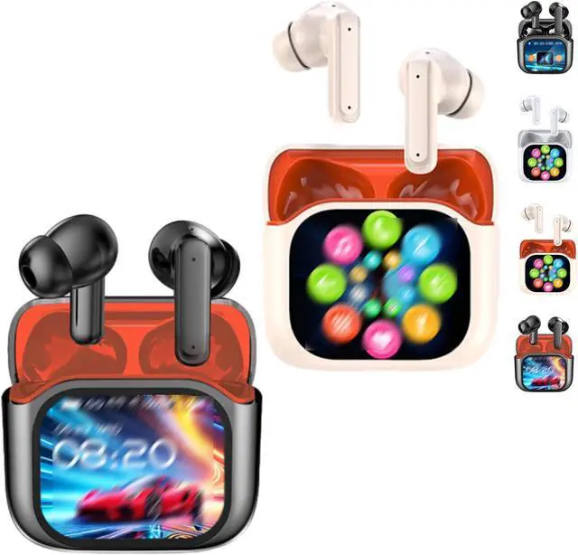 Main image of Rogins Translator Earbuds, AI Translation Earbuds Real Time for 144 Languages, LED Touch Screen Bluetooth Headphone, for Travel, Sports (Black2+White2)