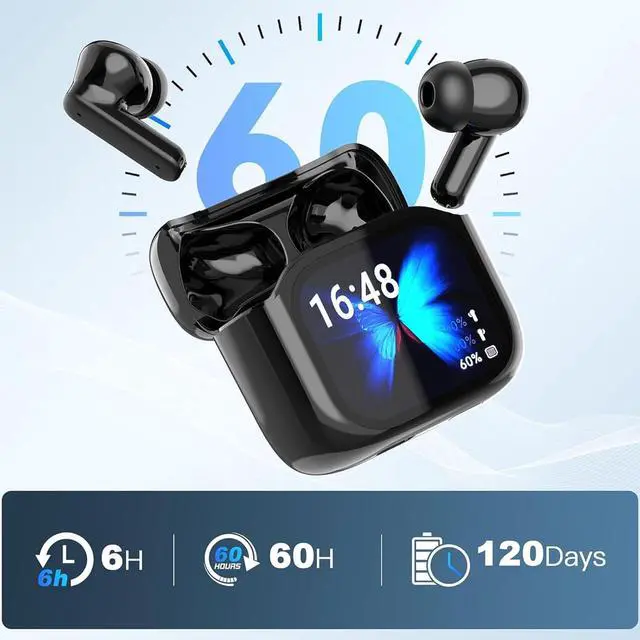 Alt view image 3 of 7 - Rogins Translator Earbuds, AI Translation Earbuds Real Time for 144 Languages, LED Touch Screen Bluetooth Headphone, for Travel, Sports (Black2+White2)