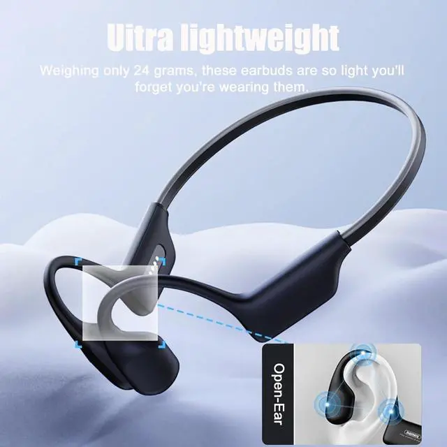 Alt view image 2 of 4 - Bone Conduction Headphones, Waterproof Wireless Bluetooth 5.3 Open-Ear, 8-Hour Gaming time, and Loud Sound, Suitable for Running and Swimming