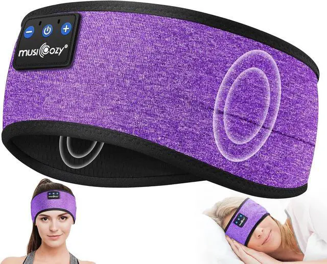 Alt view image 2 of 7 - MUSICOZY Bluetooth 5.4 Sleep Headphones Headband, Zipper Washable Eye Mask with HD Stereo Speakers + Wireless Sports Headband, 14H Playtime Music Headphones for Sleeping, Running, Travel, Meditation