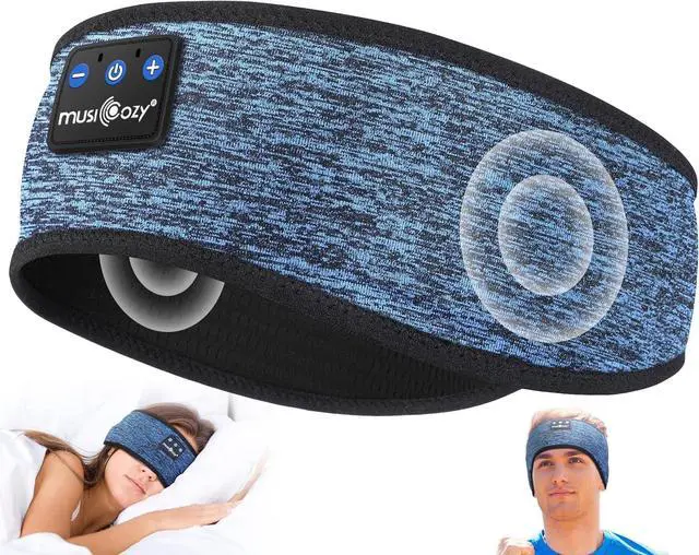 Alt view image 2 of 7 - MUSICOZY Bluetooth 5.4 Sleep Headphones Headband, Zipper Washable Eye Mask with HD Stereo Speakers + Wireless Sports Headband, 14H Playtime Music Headphones for Sleeping, Running, Travel, Meditation