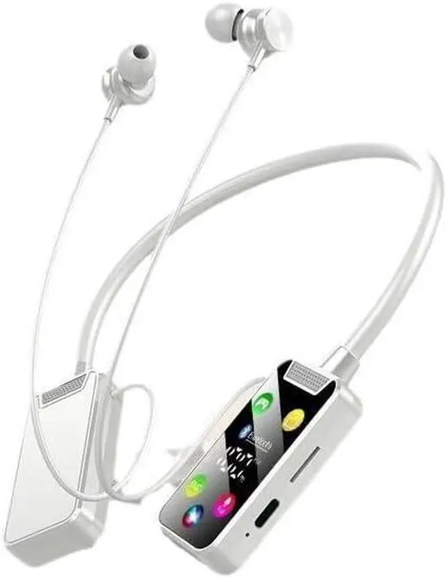 Main image of Neckband Bluetooth Headphones HiFi Stereo Sound 100 Hours Battery Life Ultra-Lightweight Comfort Memory Collar, TF Card can Play Music, Type-C Fast Charging for Home,Traveling,Outdoor,White