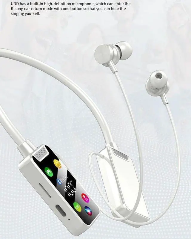 Alt view image 5 of 7 - Neckband Bluetooth Headphones HiFi Stereo Sound 100 Hours Battery Life Ultra-Lightweight Comfort Memory Collar, TF Card can Play Music, Type-C Fast Charging for Home,Traveling,Outdoor,White