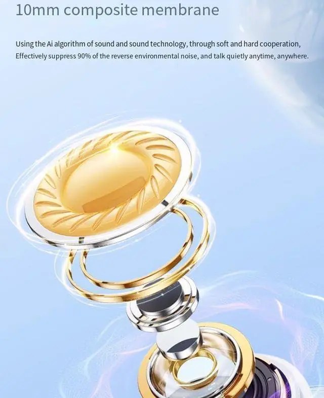 Alt view image 2 of 6 - Earbuds Wireless Bluetooth Headphones in Ear Earphones ANC+ENC Noise Reduction Light-Weight Ear Buds, 30H battery life Sport Headset Built-in Mic for TV Smart Phone Laptop Computer Sports,White