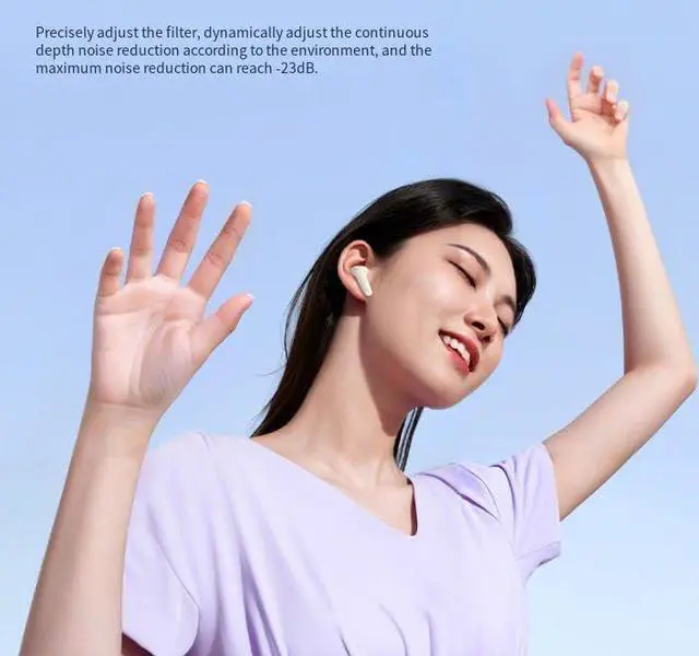 Alt view image 4 of 6 - Earbuds Wireless Bluetooth Headphones in Ear Earphones ANC+ENC Noise Reduction Light-Weight Ear Buds, 30H battery life Sport Headset Built-in Mic for TV Smart Phone Laptop Computer Sports,White